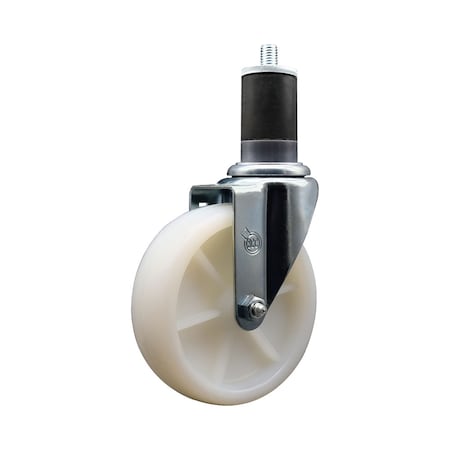 Service Caster 5'' SS Nylon Wheel Swivel 1-5/8'' Expanding Stem Caster SCC-SSEX20S514-NYS-158